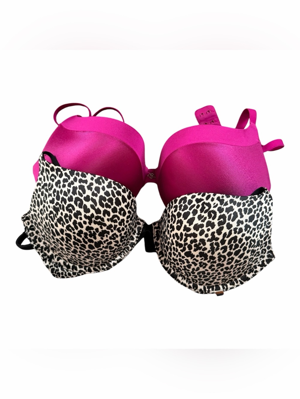 Victoria’s Secret Very Sexy Push-Up Bra Bundle 32D Pink Leopard Animal Print EUC